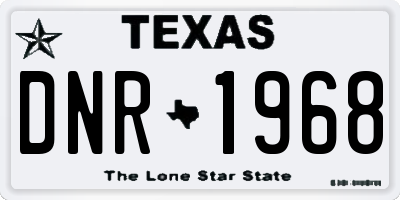 TX license plate DNR1968