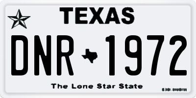 TX license plate DNR1972