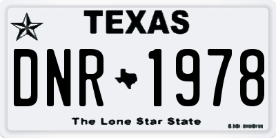 TX license plate DNR1978