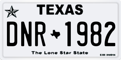TX license plate DNR1982