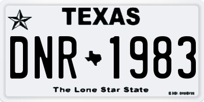 TX license plate DNR1983