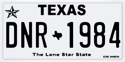 TX license plate DNR1984