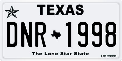TX license plate DNR1998