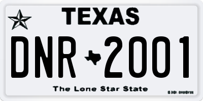 TX license plate DNR2001