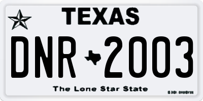 TX license plate DNR2003