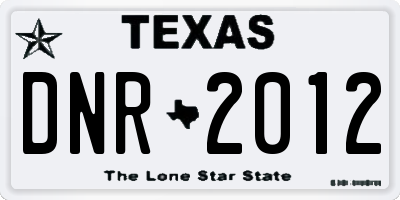 TX license plate DNR2012