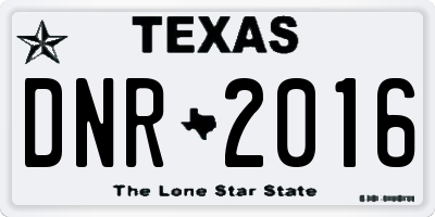 TX license plate DNR2016