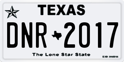 TX license plate DNR2017