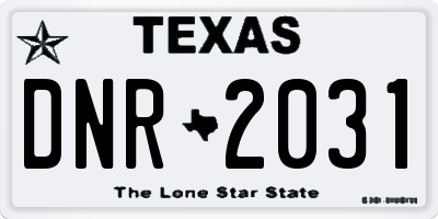 TX license plate DNR2031