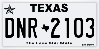 TX license plate DNR2103