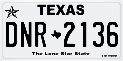 TX license plate DNR2136