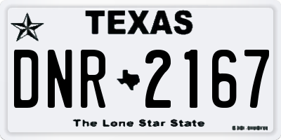 TX license plate DNR2167