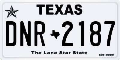 TX license plate DNR2187
