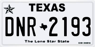 TX license plate DNR2193