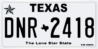 TX license plate DNR2418
