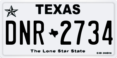 TX license plate DNR2734