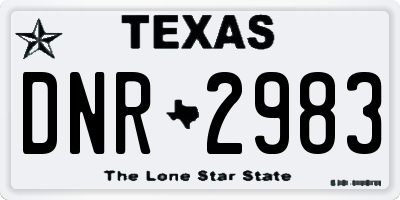 TX license plate DNR2983