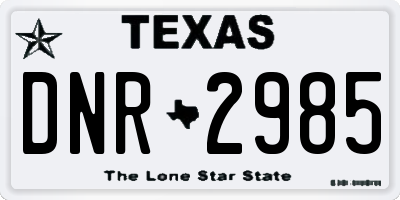 TX license plate DNR2985