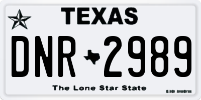 TX license plate DNR2989