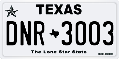 TX license plate DNR3003