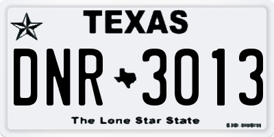 TX license plate DNR3013