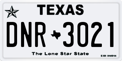 TX license plate DNR3021