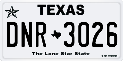 TX license plate DNR3026