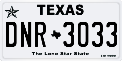 TX license plate DNR3033