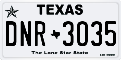 TX license plate DNR3035