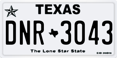 TX license plate DNR3043