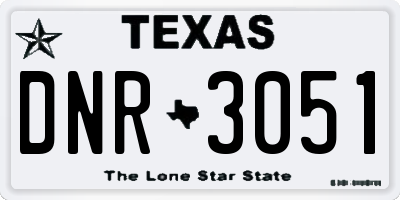 TX license plate DNR3051