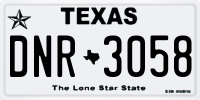 TX license plate DNR3058