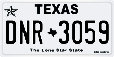 TX license plate DNR3059
