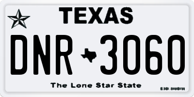 TX license plate DNR3060