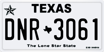 TX license plate DNR3061