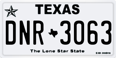 TX license plate DNR3063