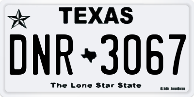 TX license plate DNR3067