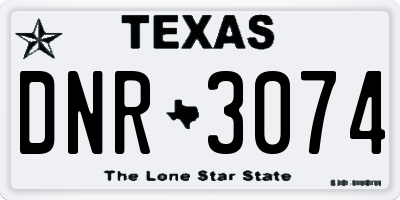 TX license plate DNR3074