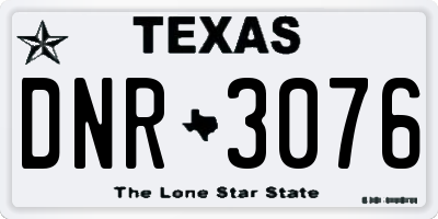 TX license plate DNR3076