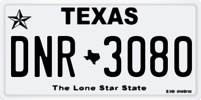TX license plate DNR3080