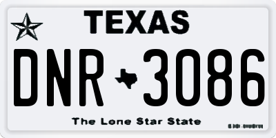 TX license plate DNR3086