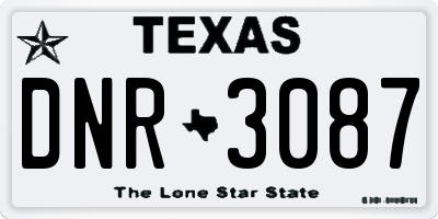 TX license plate DNR3087