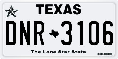 TX license plate DNR3106