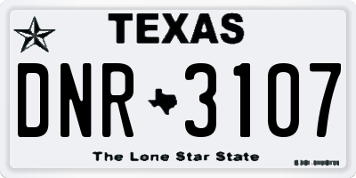 TX license plate DNR3107