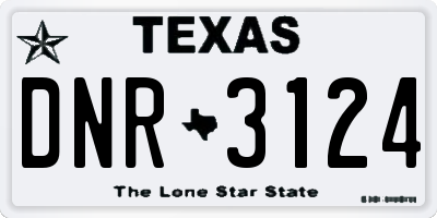 TX license plate DNR3124