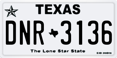 TX license plate DNR3136
