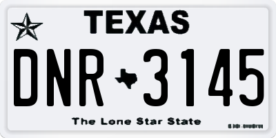 TX license plate DNR3145