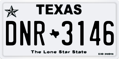 TX license plate DNR3146