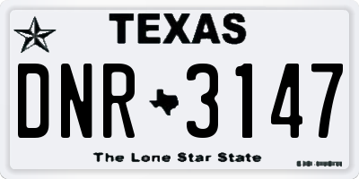 TX license plate DNR3147