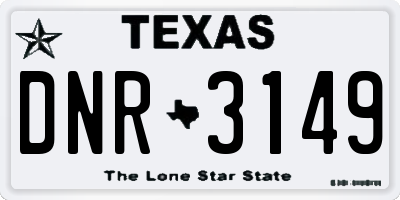TX license plate DNR3149